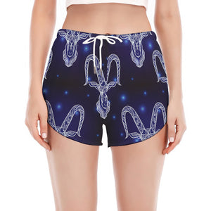 Astrology Capricorn Sign Print Women's Split Running Shorts