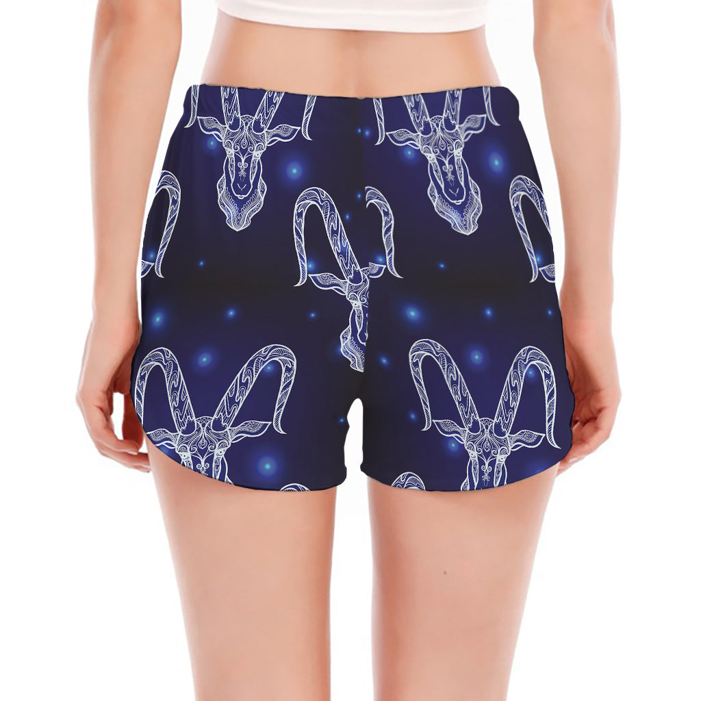 Astrology Capricorn Sign Print Women's Split Running Shorts