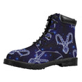 Astrology Capricorn Sign Print Padded Collar Lace Up Boots