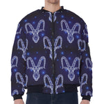 Astrology Capricorn Sign Print Zip Sleeve Bomber Jacket