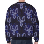 Astrology Capricorn Sign Print Zip Sleeve Bomber Jacket