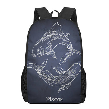 Astrology Pisces Sign Print 17 Inch Backpack