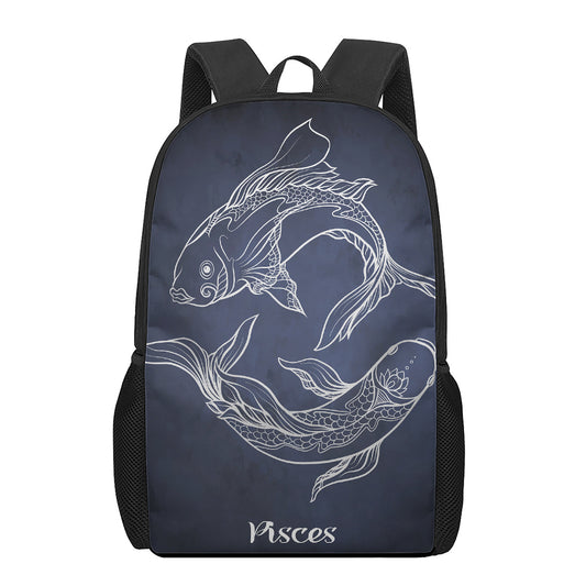 Astrology Pisces Sign Print 17 Inch Backpack