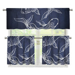Astrology Pisces Sign Print 3 Piece Kitchen Curtains