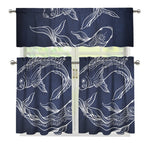 Astrology Pisces Sign Print 3 Piece Kitchen Curtains