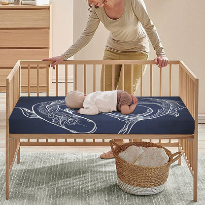 Astrology Pisces Sign Print Baby Crib Sheet