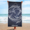 Astrology Pisces Sign Print Beach Towel