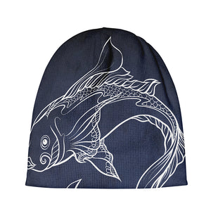 Astrology Pisces Sign Print Beanie