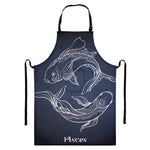 Astrology Pisces Sign Print Bib Apron With Pocket