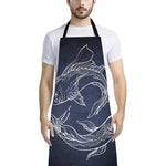 Astrology Pisces Sign Print Bib Apron With Pocket