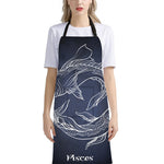 Astrology Pisces Sign Print Bib Apron With Pocket