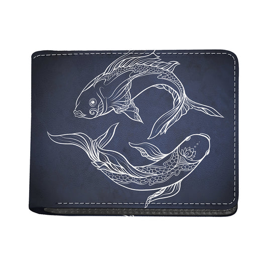 Astrology Pisces Sign Print Bifold Wallet