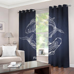 Astrology Pisces Sign Print Blackout Grommet Curtains