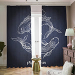 Astrology Pisces Sign Print Blackout Pencil Pleat Curtains