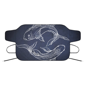 Astrology Pisces Sign Print Car Windshield Snow Cover