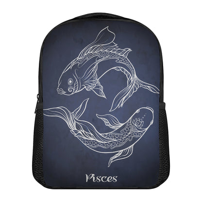 Astrology Pisces Sign Print Casual Backpack