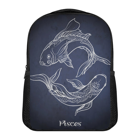 Astrology Pisces Sign Print Casual Backpack