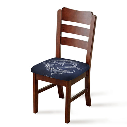 Astrology Pisces Sign Print Chair Cushion Cover