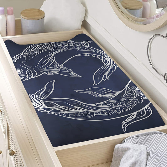 Astrology Pisces Sign Print Changing Pad Cover