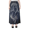 Astrology Pisces Sign Print Chiffon Maxi Skirt