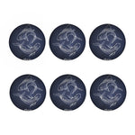 Astrology Pisces Sign Print Coaster Set