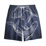 Astrology Pisces Sign Print Cotton Shorts