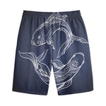 Astrology Pisces Sign Print Cotton Shorts