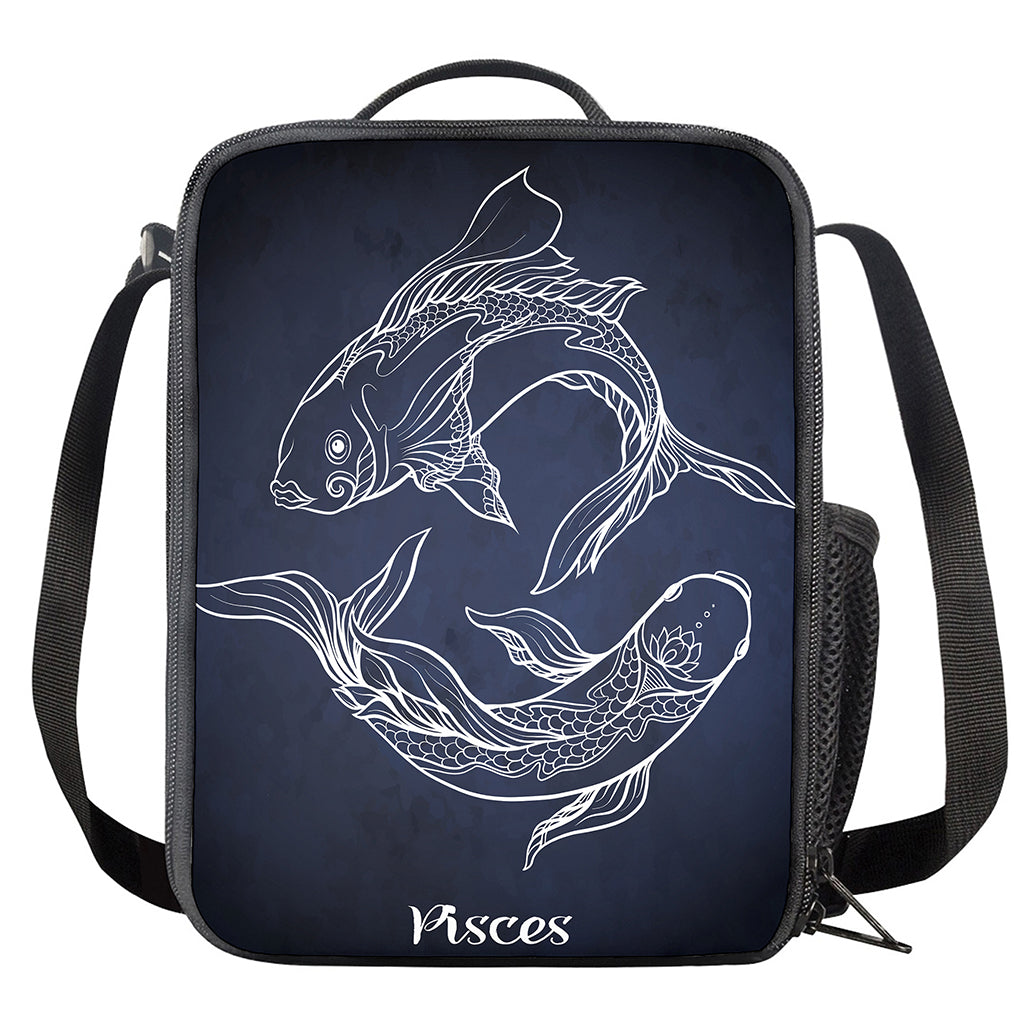 Astrology Pisces Sign Print Crossbody Lunch Bag