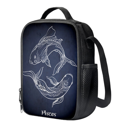 Astrology Pisces Sign Print Crossbody Lunch Bag