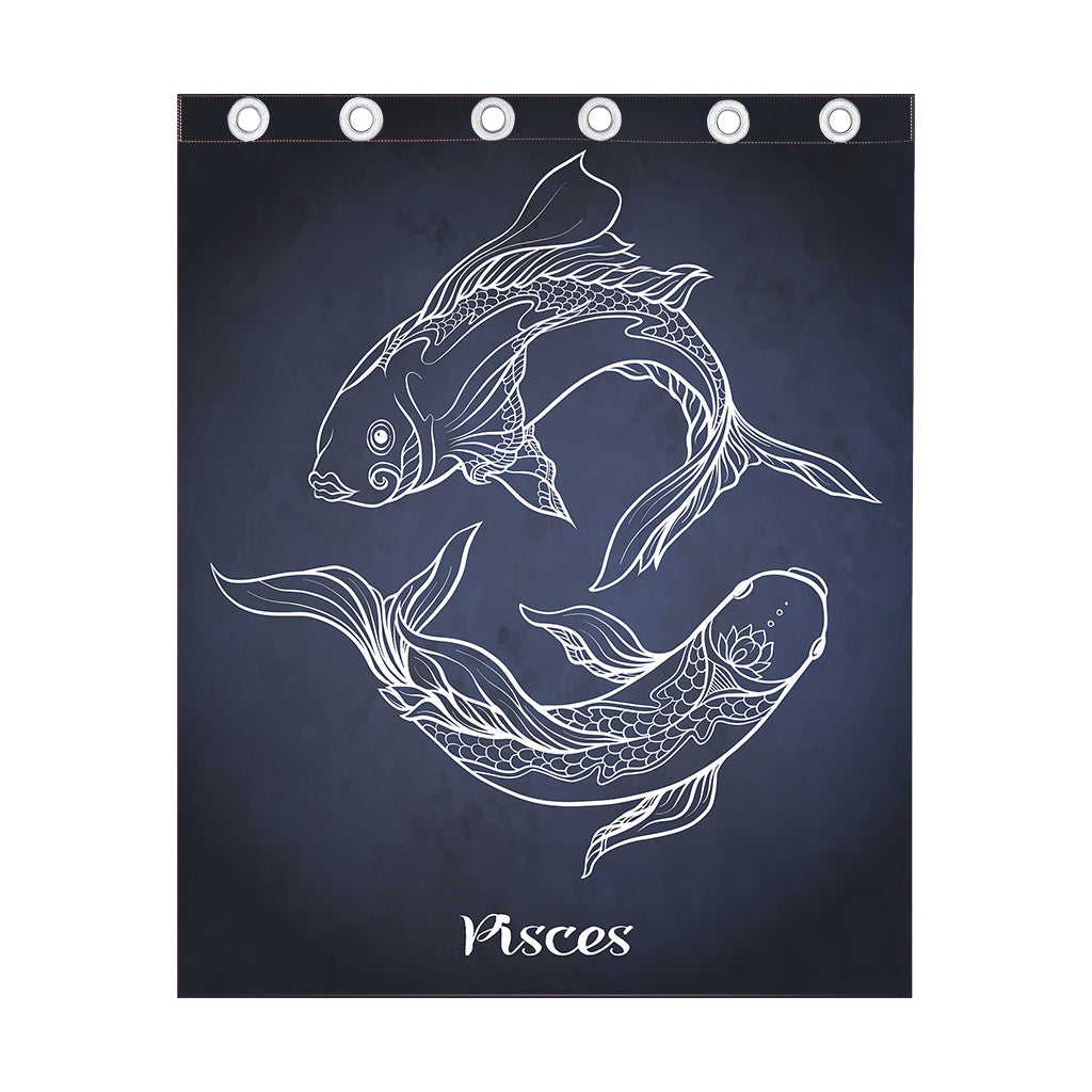Astrology Pisces Sign Print Curtain