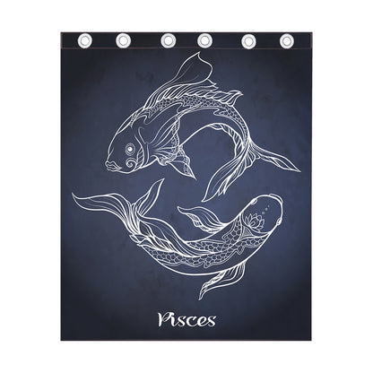 Astrology Pisces Sign Print Curtain