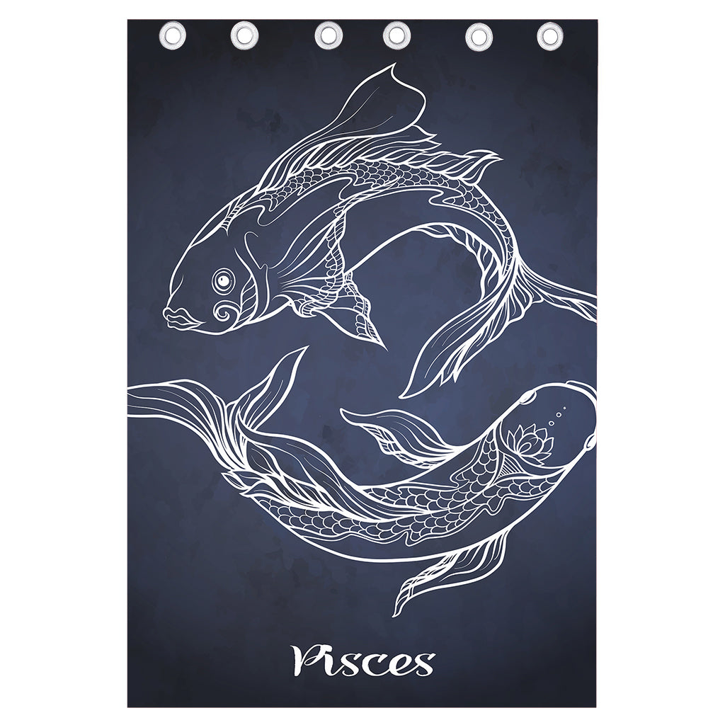 Astrology Pisces Sign Print Curtain