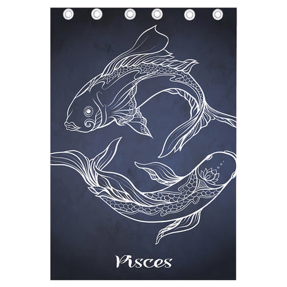 Astrology Pisces Sign Print Curtain