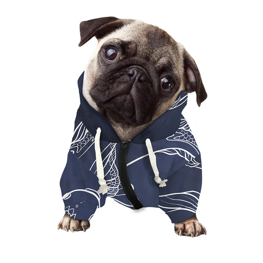 Astrology Pisces Sign Print Dog Zip Up Hoodie