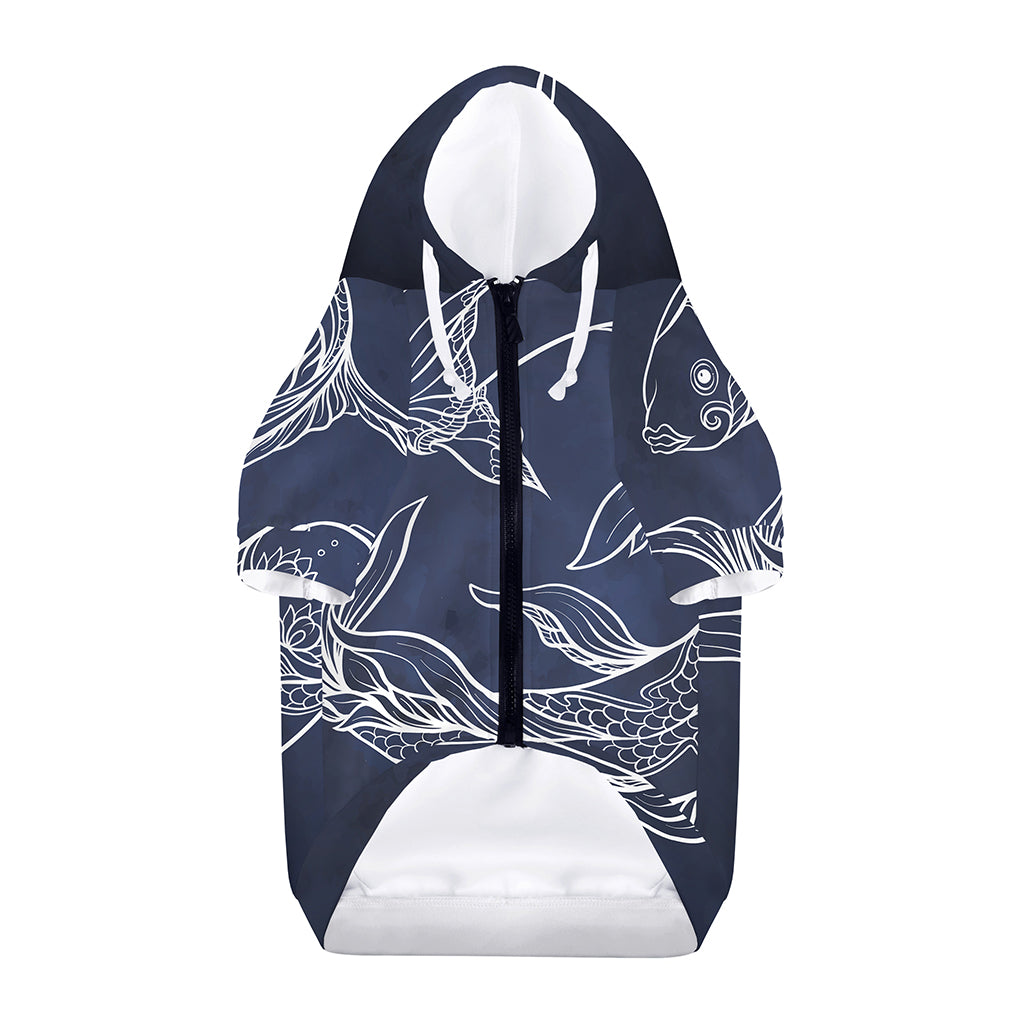 Astrology Pisces Sign Print Dog Zip Up Hoodie