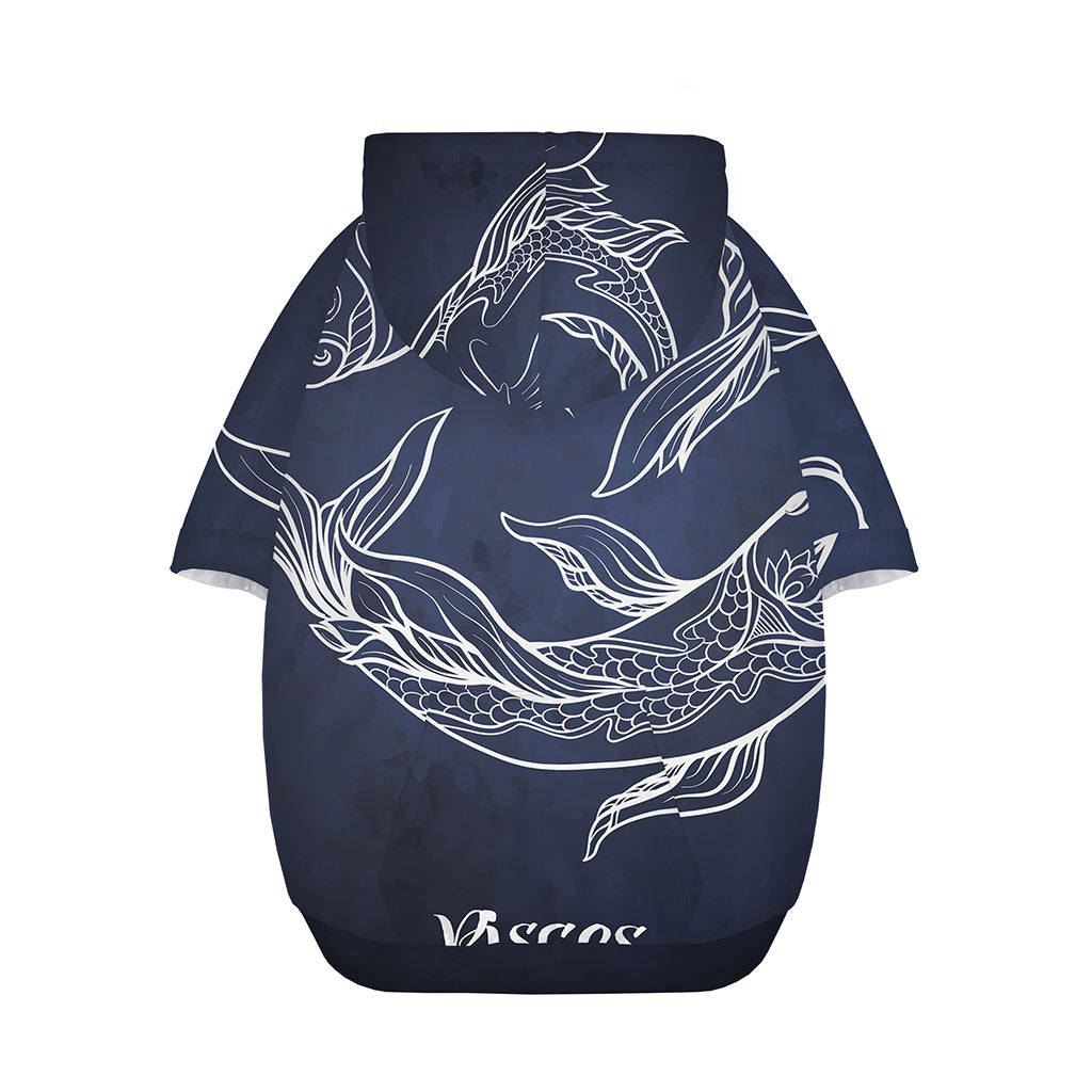 Astrology Pisces Sign Print Dog Zip Up Hoodie