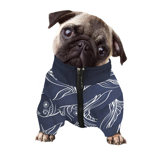 Astrology Pisces Sign Print Dog Zip Up Jacket
