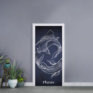 Astrology Pisces Sign Print Door Sticker