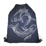 Astrology Pisces Sign Print Drawstring Bag