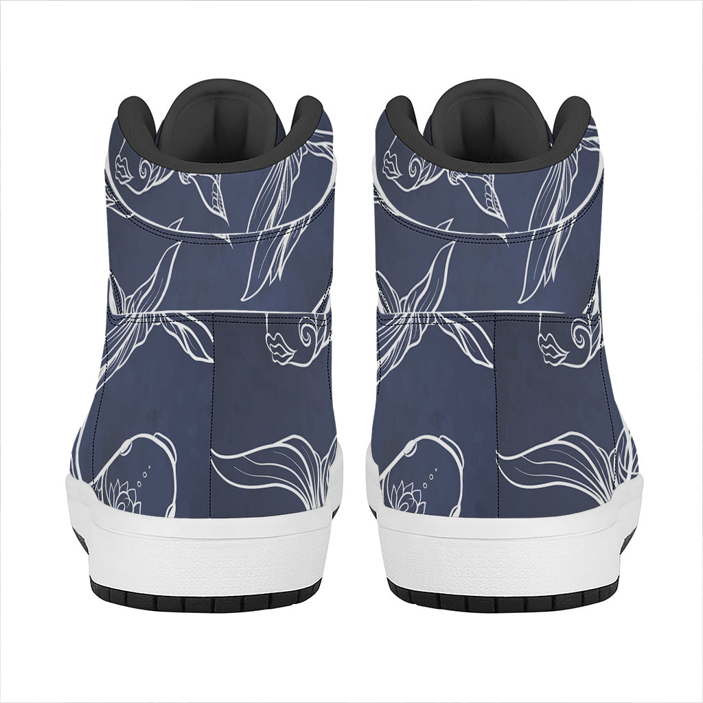 Astrology Pisces Sign Print High Top Leather Sneakers