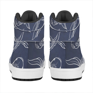 Astrology Pisces Sign Print High Top Leather Sneakers