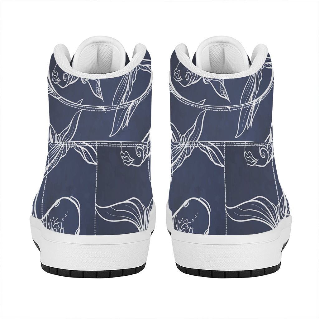 Astrology Pisces Sign Print High Top Leather Sneakers