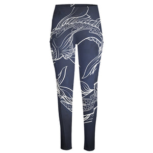 Astrology Pisces Sign Print High-Waisted Pocket Leggings