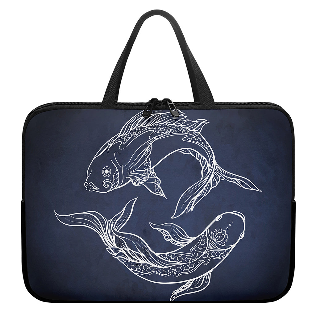 Astrology Pisces Sign Print Laptop Sleeve With Handle