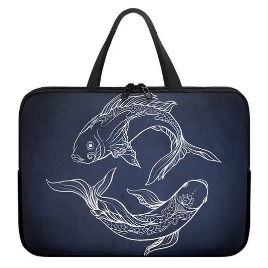 Astrology Pisces Sign Print Laptop Sleeve With Handle