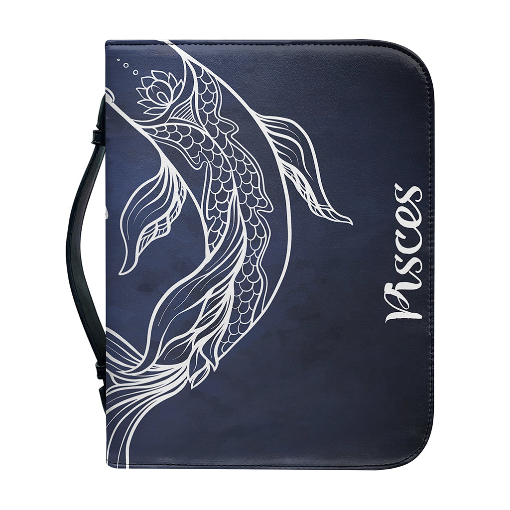 Astrology Pisces Sign Print Leather Bible Cover