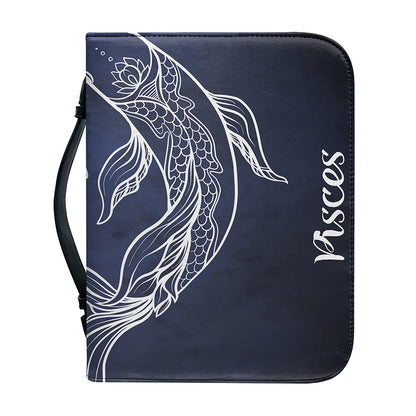 Astrology Pisces Sign Print Leather Bible Cover