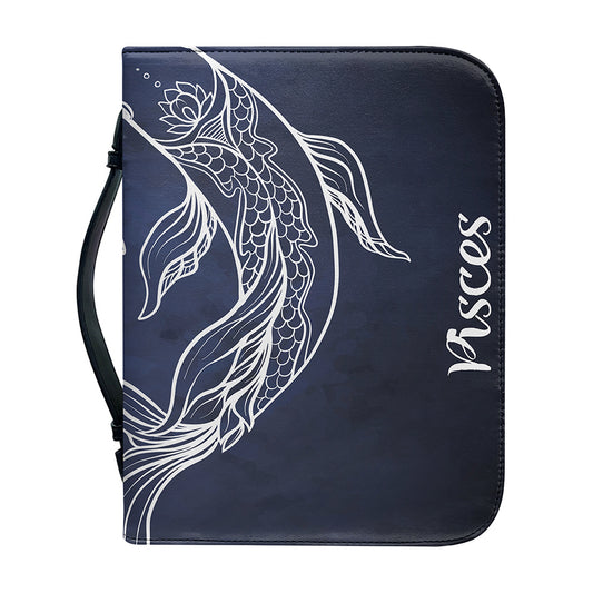 Astrology Pisces Sign Print Leather Bible Cover