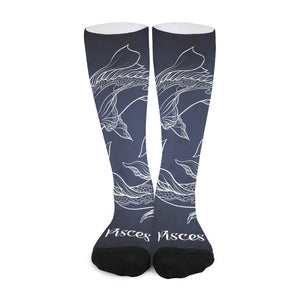 Astrology Pisces Sign Print Long Socks