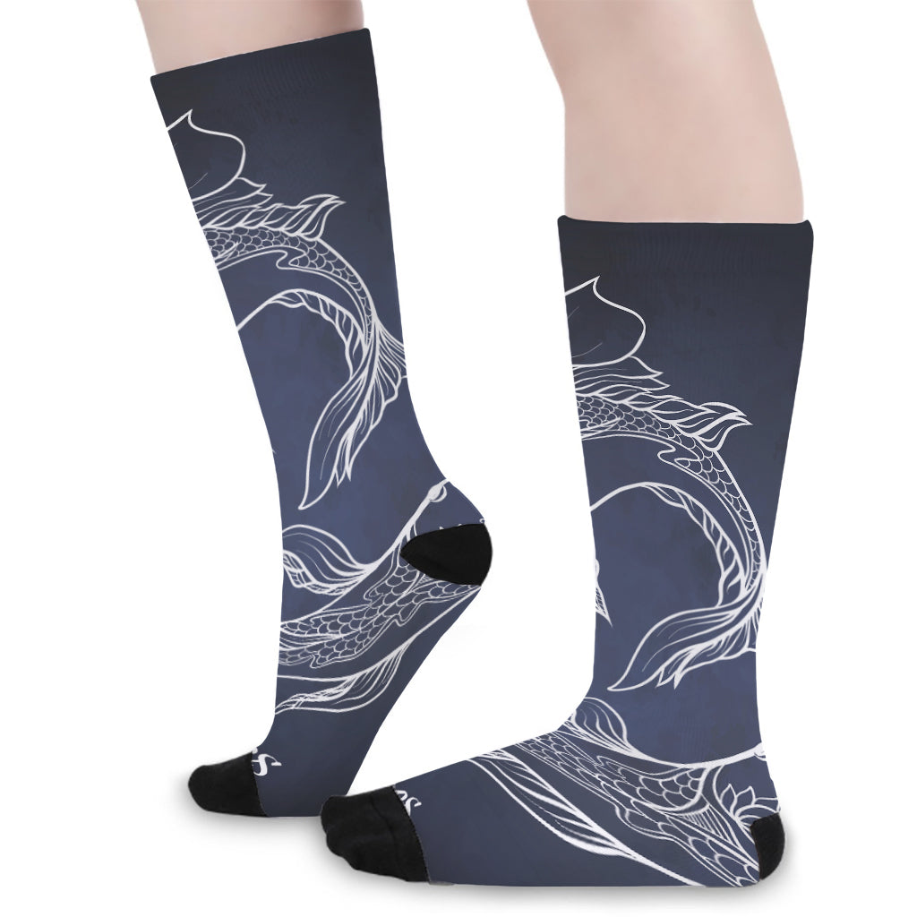 Astrology Pisces Sign Print Long Socks